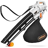 VonHaus Soffiatore e Aspirafoglie da Giardino da 3000 W – Soffiatore Foglie per Giardini, Grondaie, Vialetti – Leggero, con Tracolla, Ruote, Sacca Raccolta da 35 Litri