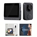 FACAIIO Videocitofono wireless con schermo IPS da 4,3 pollici, citofono bidirezionale, visione notturna, rilevamento del movimento, memoria scheda SD, segnale a lungo raggio e nero