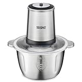 YASHE Tritatutto Elettrico 500W, Robot da Cucina con Ciotola in Acciaio Inox da 1,8L, Tritacarne con 4 Lame a Doppio Livello, 2 Velocità