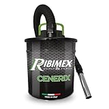 Ribimex Aspiracenere Elettrico Cenerix, con Funzione Soffiante e Filtro HEPA Lavabile, Bidone da 18 L, Potenza 1200 W, Ideale per Aspirare Ceneri Fredde da Stufe, Caminetti e Barbecue - PRCEN003/1200