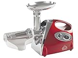 DCG FWP2696 Tritacarne e Passapomodoro Elettrico Multifunzione 1200W Trita Macina Carne, 1200 W, Acciaio, Rosso