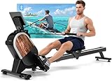 CHAOKE Vogatore Professionale per Casa, Vogatore Magnetico 16 Livelli di Resistenza e Doppia Guida Scorrevole,con App Compatibile, Monitor Bluetooth & Stent Capacità di Carico 160KG