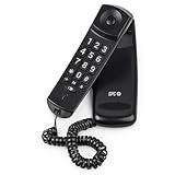 SPC Original Lite 2 - Telefono fisso da tavolo o da parete, compatto e facile da usare, segnale luminoso, 10 memorie indirette, tasti grandi, funzione di ricomposizione - Nero