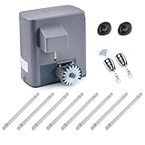 CO-Z 280W Motore Cancello Scorrevole, Kit Automazione Cancello Scorrevole per Porte Fino a 600kg 12m con 2 Telecomandi, 4m Cremagliera e Sensori a Infrarossi per Giardino Garage