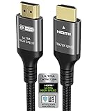 Ubluker 10K 8K 4K Cavo HDMI 48Gbps 1.5M, Certificato Velocità Ultra Elevata HDMI® Cavi 4K 240Hz 144Hz 120Hz 8K60Hz 0,01ms HDR10+ ARC eARC HDCP2.3 Netflix TV PC Monitor Proiettore PS5