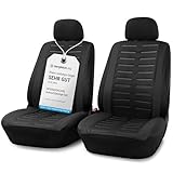 Upgrade4cars Coprisedili Anteriore Set Versione 2026 | Coperture Universali in Nero per Conducente e Passeggero | Accessori Interno Auto Decorazione