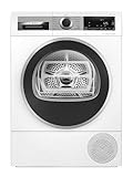 Bosch WQG245D0IT Serie 6 Asciugatrice smart a pompa di calore, 9 kg, Classe energetica C, Condensatore autopulente, Cestello per capi in lana, Sensori di asciugatura intelligenti, Bianco, 60 Cm