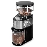 Navaris Macinacaffè Elettrico - Macina Caffè Regolabile 200 W - Macinino Trita Chicchi 250 g - Coffee Grinder per Macchinetta del Caffè - Argento