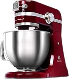 Electrolux EKM4000 Impastatrice Con Motore 1000W, 10 Velocità, Struttura In Acciaio Inox E Alluminio Pressofuso, 360x370x210mm, Rosso