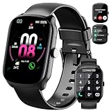 Smartwatch Uomo Donna, 1.95 schermo curvo Orologio watch Chiamate Bluetooth, 110+ Modalità Sportive Fitness watch, Contapassi Sonno Cardiofrequenzimetro, IP68 Smart watch per iOS/Android, Nero