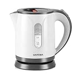 GRIFEMA Bollitore Elettrico Piccolo, 1100W 0,8 Litri per Acqua, con Filtro Anticalcare, Spegnimento Automatico, Corpo in Plastica e Base a 360° - Elettrodomestico da Cucina, GC1001​
