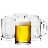 TREND FOR HOME Boccale Birra con Manico | 500 ml | Set da 6 Boccali Birra Set Bicchieri Birra Vetro Trasparente 0,5L | Lavabile in Lavastoviglie | Collezione Ulf
