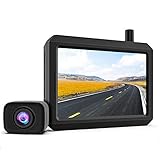 Cargoplay K7PRO Kit Telecamera Retromarcia Wireless Digitale supporta 2 telecamere, Telecamera Posteriore Segnale Stabile, Monitor HD da 5 pollici, Telecamera Auto Impermeabile IP68, Visione Notturna