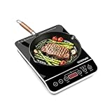 G3 Ferrari G10061 Piastra ad Induzione Singola 'Energy', 2000W, Display digitale, Regolazione temperatura, Comandi Soft-Touch, Timer, Nero