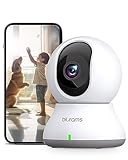 blurams Telecamera Wi-Fi Interno,2K Videocamera Sorveglianza,Rotazione a 360°,Visione Notturna, Tracciamento del Movimento,2.4GHz/5GHz,Audio Bidirezionale Compatibile con Alexa