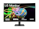 LG 32MR50C Monitor Curvo 32' Full HD LED VA, 1920x1080, 5ms (GtG), AMD FreeSync 100Hz, 2x HDMI 1.4 VRR (HDCP 1.4), VGA, AUX, Schermo Antiriflesso, Flicker Safe, Nero