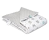 FlyIdeas Copertina Neonato in Cotone, Coperta Plaid Multifunzionale in Pile Trapunta Unisex Reversibile per Carrozzina Culla Fianco Letto
