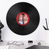Wanapix | Disco in Vinile Personalizzato con Foto e Testo | Disco in Vinile Decorativo | Da Appendere | Gancetto per Appenderlo al muro Incluso | Regalo Originale | 30ø cm