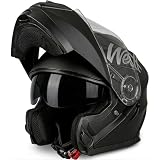 Westt Casco Moto Modulare - ECE 22.06 Casco Integrale Moto, Apribili Casco Modulare, Doppia Visiera Casco Integrale Vintage per Uomo Donna Scooter Adulto