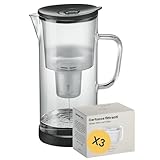 SILBERTHAL Caraffa filtrante vetro 3L - 3x filtri - compatibile brita Maxtra - Riduce calcare