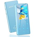 AGPTEK Lettore MP3 Bluetooth 5.0 MP3 Running Sport 32GB con Schermo 2,4' Lettore Musicale HiFi con Altoparlante,Pulsanti a Sfioramento,E-book,Radio FM,Registrazione,Supporta Fino a 128 GB (Blu)