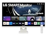 LG 32U721SA Monitor Smart 32' 4K, HDR, webOS con app di streaming, Wi-Fi, Bluetooth, AirPlay, Screen Share, Browser Internet, Speaker Stereo 10W, USB-C (65W), HDMI, Hub USB, Telecomando, Bianco