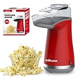 Edihome, Macchina Popcorn, Macchina per Pop Corn, 1200W, Include Cucchiaio Dosatore, Pop Corn pronto in 2 Minuti (Rosso)