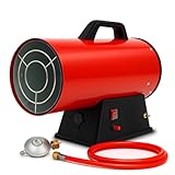EBERTH Generatore Aria Calda Riscaldatore Termoventilatore Gas 30kW (Tubo e Riduttore di Pressione Incl, Accensione e Ventilatore elettrico 230V, Protezione da Surriscaldamento, Arrestatore di Fiamma)