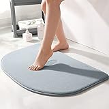 Sotfamily Semicerchio Tappeto Bagno Antiscivolo, Tappetino Assorbente in Velluto Corallo Super Morbido Con Memory Foam, Utilizzabile in Bagno, Cucina 50x80 cm, Grigio