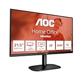 AOC 22B2H Monitor Italia LED da 21.5' VA Panel, FHD, 1920x1080, 75Kz, VGA, HDMI, Nero, 22 inch FHD VA 75Hz, HDMI - VGA, No Speakers