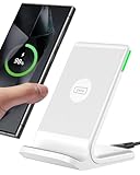 INIU Caricatore Wireless, [Bianco, 15W] Ricarica Rapida per iPhone 17 16 15 14 13 12 11 Pro Max Samsung Galaxy Google Pixel