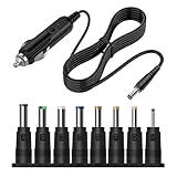 Cavo Accendisigari 12V DC, Alimentatore auto con 8 Adattatori per Lettore DVD, Telefono, Router, TV Box, LED, Power Bank, Connettori Jack Intercambiabili, Fusibile Sostituibile per Auto, 1.5 metri