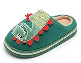 CELANDA Pantofole Inverno Ragazzi Ragazze Scarpe di Cotone Bambini Peluche Antiscivolo Home Caldo Ciabatte Confortevole Interni Slipper,Verde, 36/37 EU (Taglia produttore: 250)