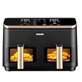 COSORI Friggitrice ad Aria Doppio Cestello, 8,5 Litri Grande Capacità del Air Fryer, Funzione 8 in 1, 35-230°C, Veloce ed Efficiente, Finestra, CAF-R903, Oro
