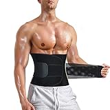 CHUMIAN Fascia Addominale Dimagrante per Uomo Cintura Dimagrante Regolabile Sauna di Neoprene Snellente per Dimagrire (Nero, L)