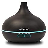 Cecotec Pure Aroma 300 Yin Umidificatore ad ultrasuoni e diffusore di aromi 300 ml, timer fino a 6 ore, 7 colori LED, funzione aromaterapia