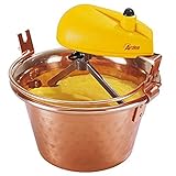 ARDES | AR24AM60 Paiolo In Rame Diametro 26cm Mescola Polenta Marmellata, Mescolatore con Motore Elettrico, Attacco a Baionetta Pulizia Facile, Girapolenta 4/7 Porzioni