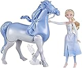 Hasbro Frozen - Frozen 2, Elsa e il cavallo Nokk elettronico (bambola di Elsa con cavallo che nuota e cammina ispirati al film Disney Frozen 2), Nylon/A
