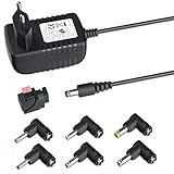 CA/CC Alimentatore Universale 12V 2A 24W caricatore per Strisce LED, Router, Hub, Telecamera CCTV, Hard disk esterno, Ventola, Smartphone, Tablet ed Elettronica Domestica, Adattatore con 7 Spine CC