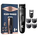 King C. Gillette Kit Regolabarba Uomo, 1 Testina, 3 Pettini Regolatori, 1 Spazzolina, 1 Caricatore, Rasoio Barba Elettrico, Idea Regalo Uomo Kit Professionale