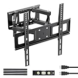 GRIFEMA GB1004-1 Supporto TV Parete per 26-65 Pollici con Doppio Braccio, Staffa TV Girevole Inclinabile Estensibile, Fino a 55 kg, Max VESA 400x400mm, Più Stabile, Facile da Montare con Livella