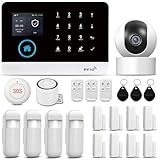 Sistema di allarme con telecamera, sistema di allarme antifurto GSM WIFI da 22 pezzi con allarme tramite app per telefono, sirena di allarme 120b, compatibile per casa e ufficio
