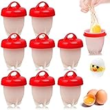 Cuociuova,8 Pezzi Silicone Uovo Fornello,Cuoci Uova Sode Senza Guscio,Stampi per Uova sode,Egg Cooker BPA Free,Antiaderente Cuociuova In Silicone,Cuoci Uova Sode i Gadget da Cucina