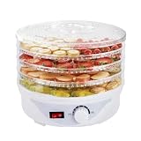 Essiccatore Alimentare 250W con 4 Vassoi – Essiccatore per Funghi, Frutta e Verdura Essiccatore per Alimenti Compatto, 8 Programmi, Ventola Potente, Facile da Usare