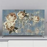 Hixingo Copertura TV Antipolvere, Motivo Fiore 3D Copri Televisore Copertura Televisore Cover TV Copri TV Protezione TV Universale Elastica Custodia Protettiva TV (37-39inch,Stile vintage A)