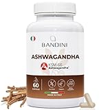 Bandini® Ashwagandha KSM-66® 100% Vegan (60 Capsule) - Qualità Premium KSM Pura - Integratore Naturale da Polvere Withania Somnifera (Ginseng Indiano) - Rimedio Ayurvedico per Stress, Mente e Sonno