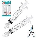 CaiTang Irrigatore Nasale 2 Pezzi, Set per Bambini con Siringa e Punta di Aspirazione in Silicone Riutilizzabile