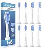 8 testine demirdental adatte per testine di ricambio Philips Sonicare ProResults Medium per una pulizia quotidiana precisa dei denti, bianco, equivalente a HX6018