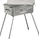 Forno Rettangolare 'Pic Nic' A Carbonella. In Lamiera Stampata. Griglia In Filo Di Acciaio Cromato.