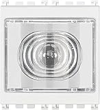 Vimar 19395.B Arké Torcia elettronica portatile con LED ad alta efficienza 230 V~ 50-60 Hz, dispositivo automatico d'emergenza, batteria ricaricabile sostituibile, 2 moduli